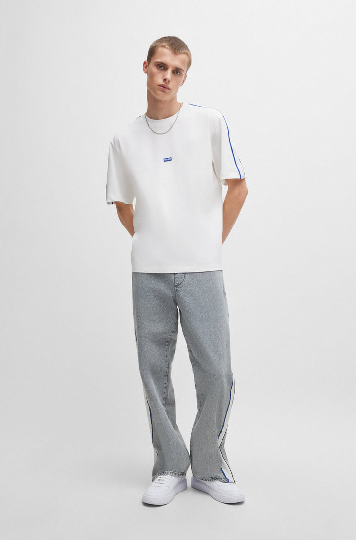 HUGO Jeans Relaxed Fit in Cotton Mix - SOPRANO PANTS 10262697 01-50518546- Concorde Fashion#color_grey-035