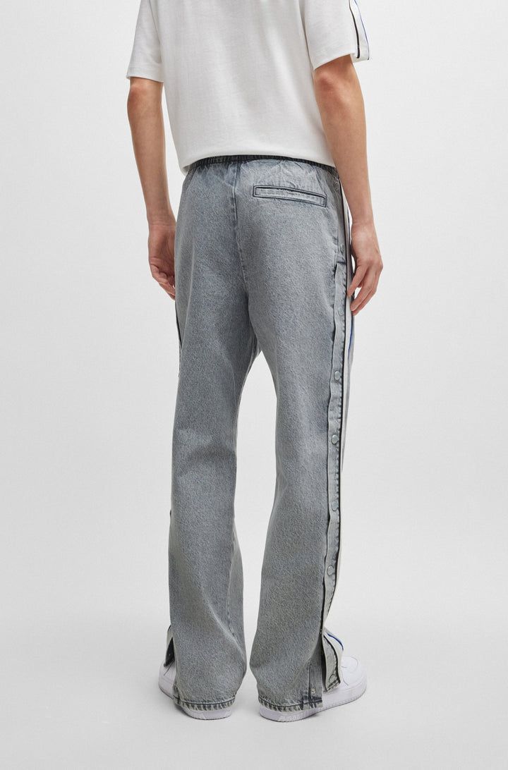 HUGO Jeans Relaxed Fit in Cotton Mix - SOPRANO PANTS 10262697 01-50518546- Concorde Fashion#color_grey-035