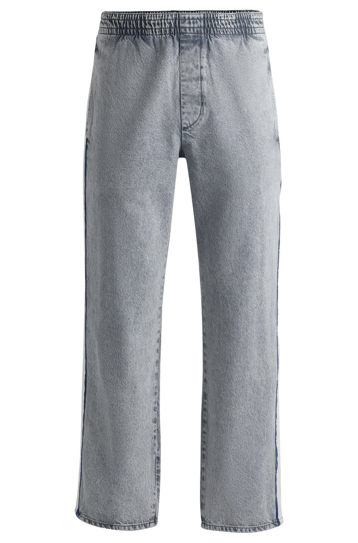 HUGO Jeans Relaxed Fit in Cotton Mix - SOPRANO PANTS 10262697 01-50518546- Concorde Fashion#color_grey-035