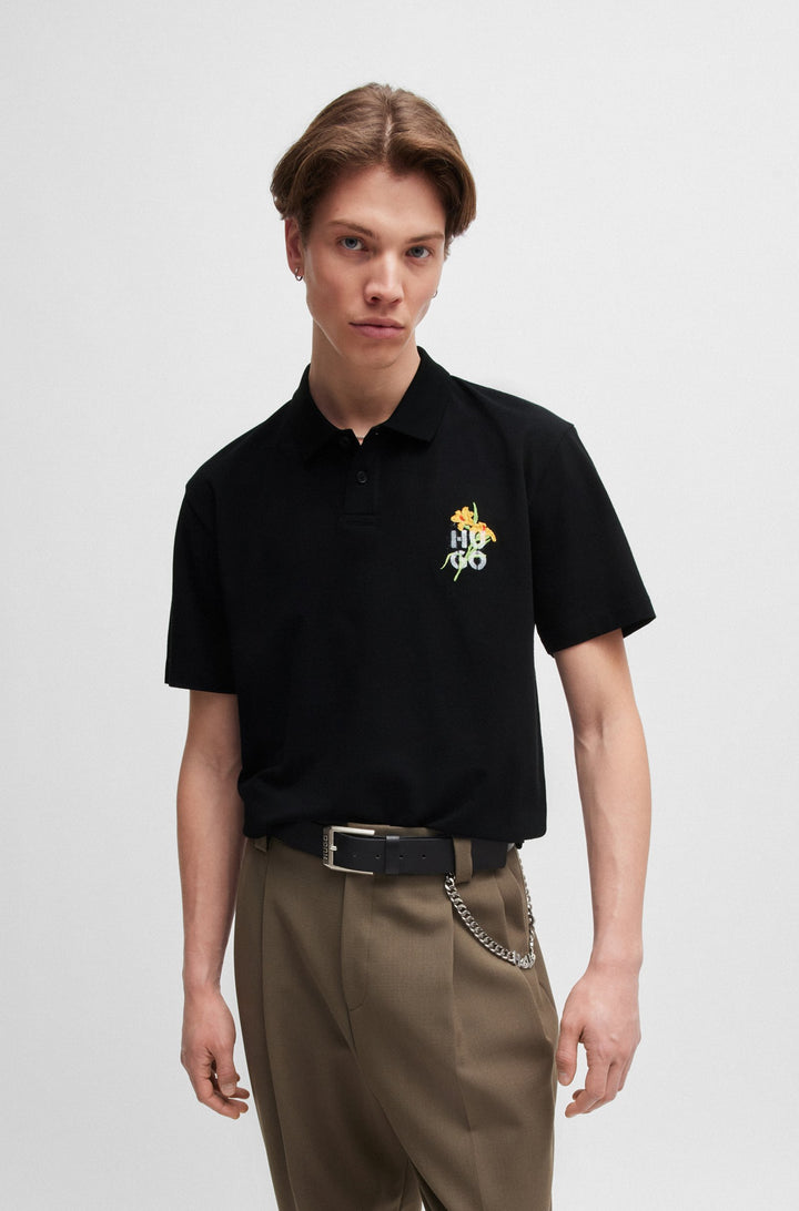 HUGO Polos Relaxed Fit in Cotton - DIBLOSPOL 10262710 01-50517409- Concorde Fashion#color_black-001