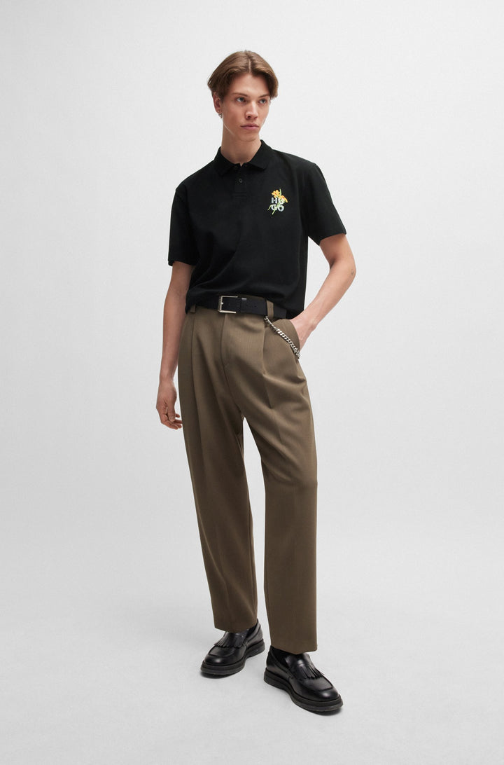 HUGO Polos Relaxed Fit in Cotton - DIBLOSPOL 10262710 01-50517409- Concorde Fashion#color_black-001
