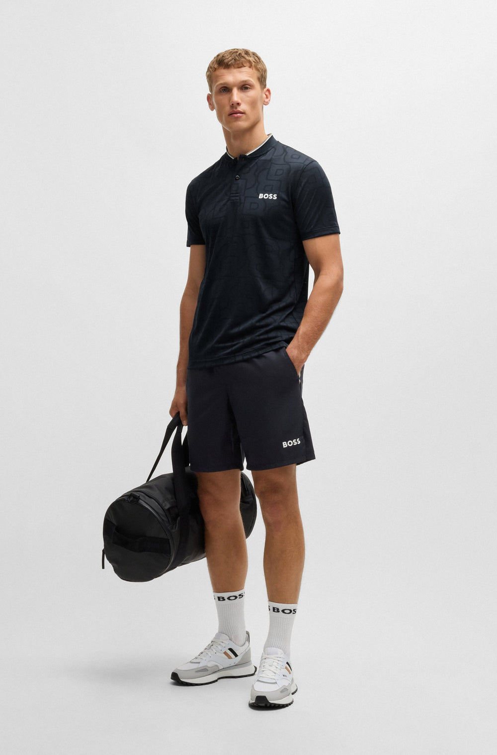 BOSS Polos Slim Fit in Polyester - PARIQ MB 7 10262749 01-50521973- Concorde Fashion#color_navy-410