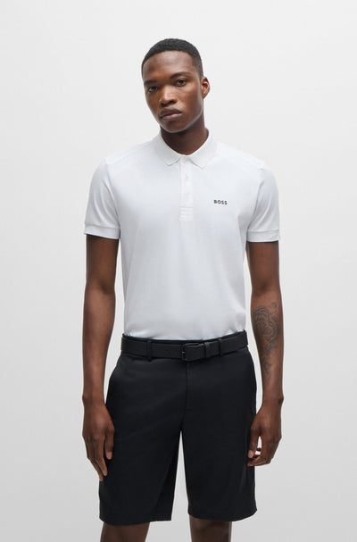 BOSS Polos Regular Fit in Cotton Mix - PADDY 4 10262779 01-50519855- Concorde Fashion#color_white-100