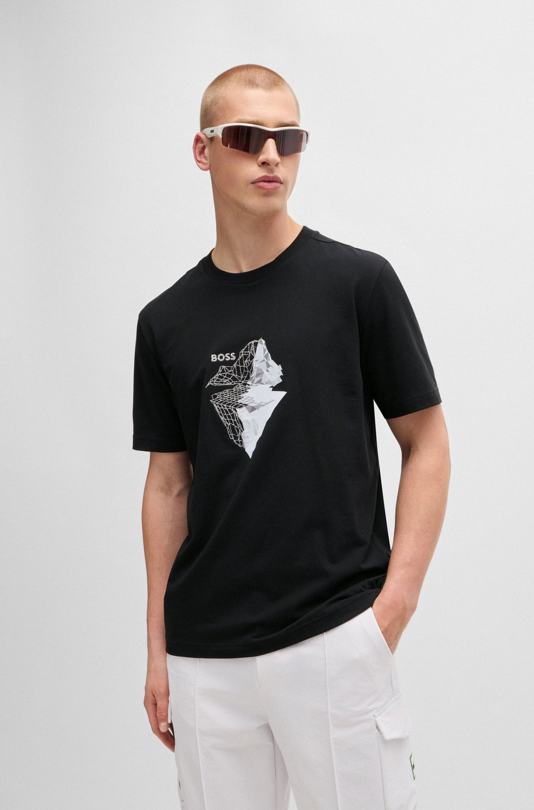 BOSS T-Shirts Regular Fit in Cotton Mix - TEE 8 10262779 01-50525148- Concorde Fashion#color_black-001