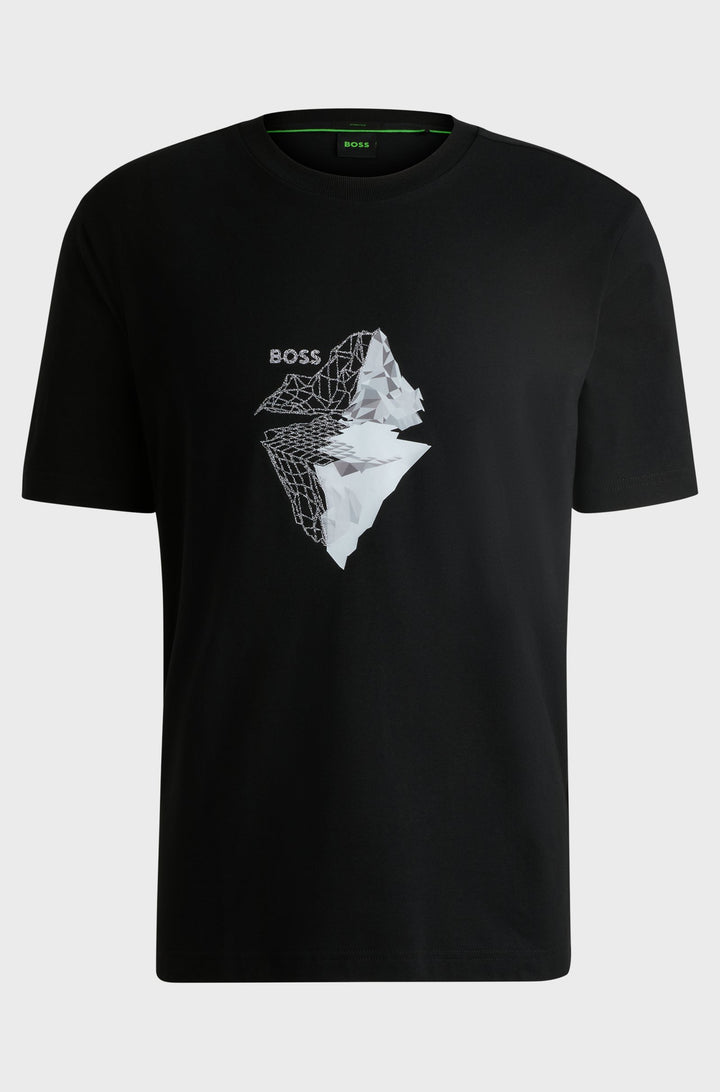 BOSS T-Shirts Regular Fit in Cotton Mix - TEE 8 10262779 01-50525148- Concorde Fashion#color_black-001