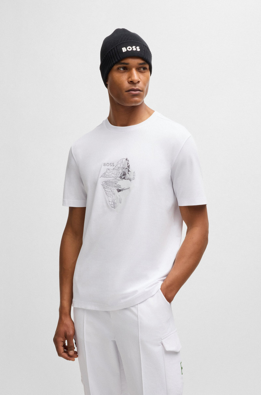 BOSS T-Shirts Regular Fit in Cotton Mix - TEE 8 10262779 01-50525148- Concorde Fashion#color_white-100