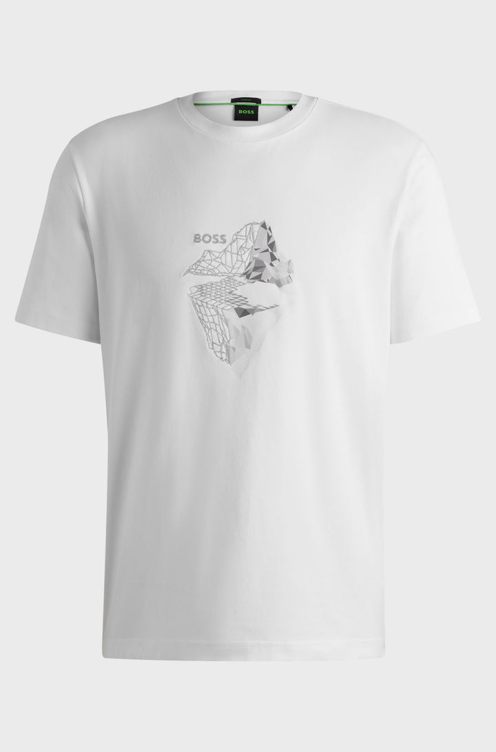 BOSS T-Shirts Regular Fit in Cotton Mix - TEE 8 10262779 01-50525148- Concorde Fashion#color_white-100