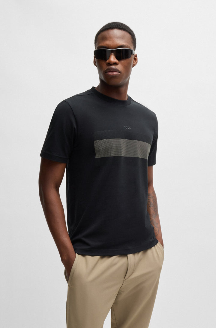 BOSS T-Shirts Regular Fit in Cotton Mix - TEE 3 10262779 01-50525224- Concorde Fashion#color_black-001