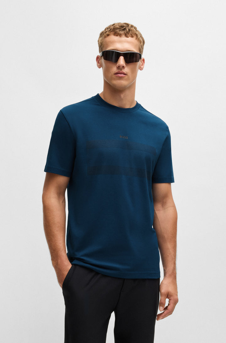 BOSS T-Shirts Regular Fit in Cotton Mix - TEE 3 10262779 01-50525224- Concorde Fashion#color_blue-494
