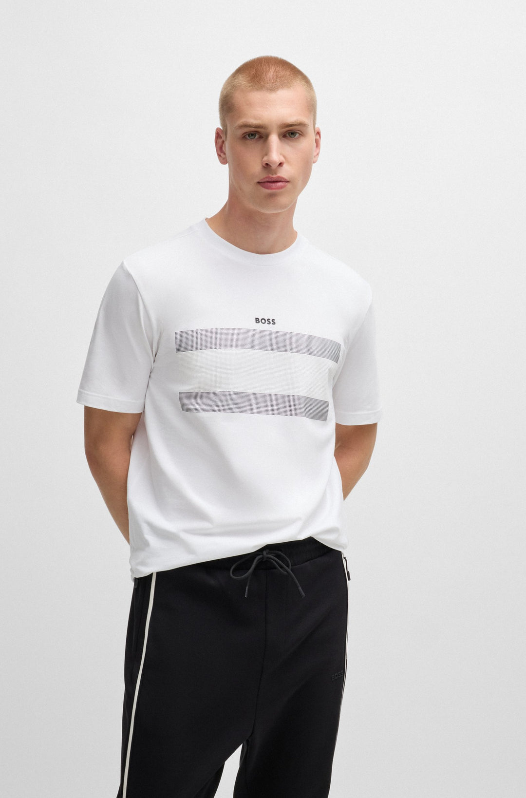 BOSS T-Shirts Regular Fit in Cotton Mix - TEE 3 10262779 01-50525224- Concorde Fashion#color_white-100