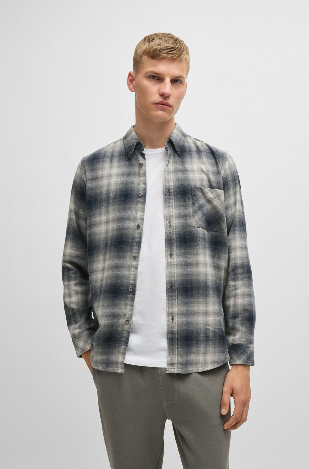 BOSS Casual Shirts Regular Fit in Cotton - RICKERT_M 10262803 01-50524875- Concorde Fashion#color_grey-076