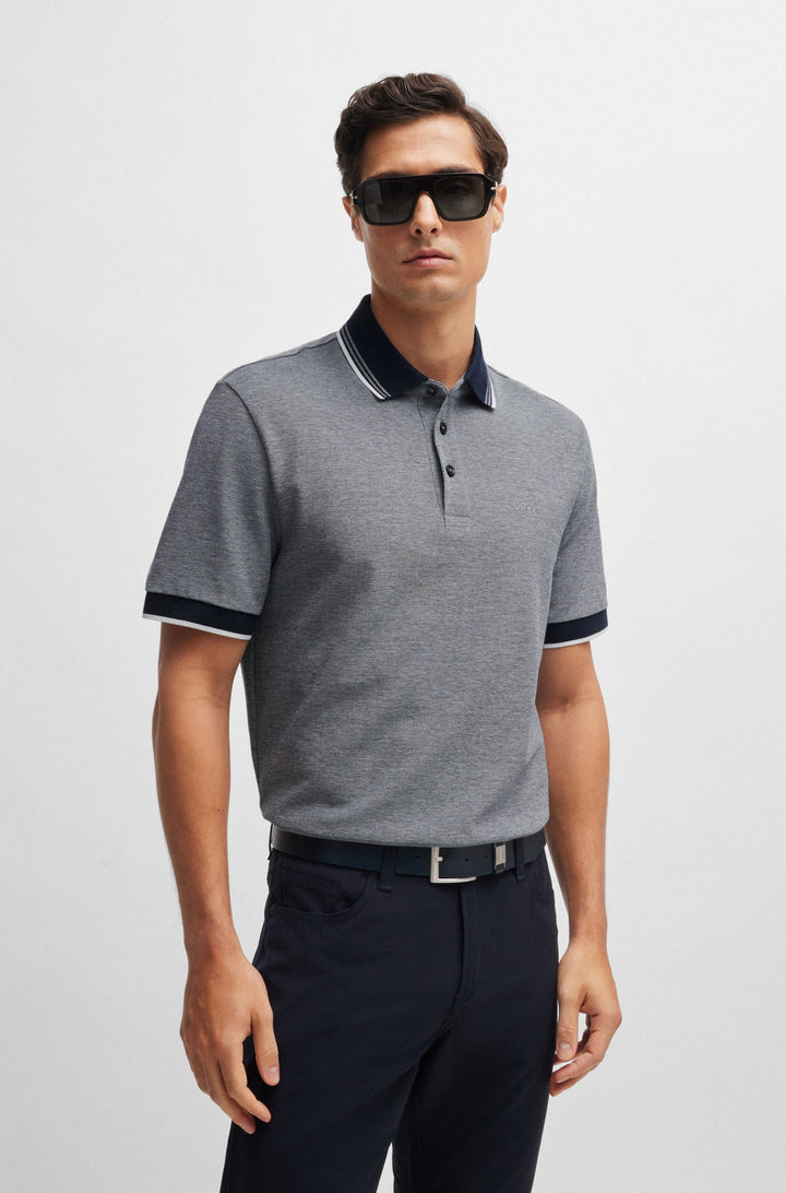 BOSS Polos Regular Fit in Cotton - H-PROUT 141 10262902 01-50521116- Concorde Fashion#color_navy-404