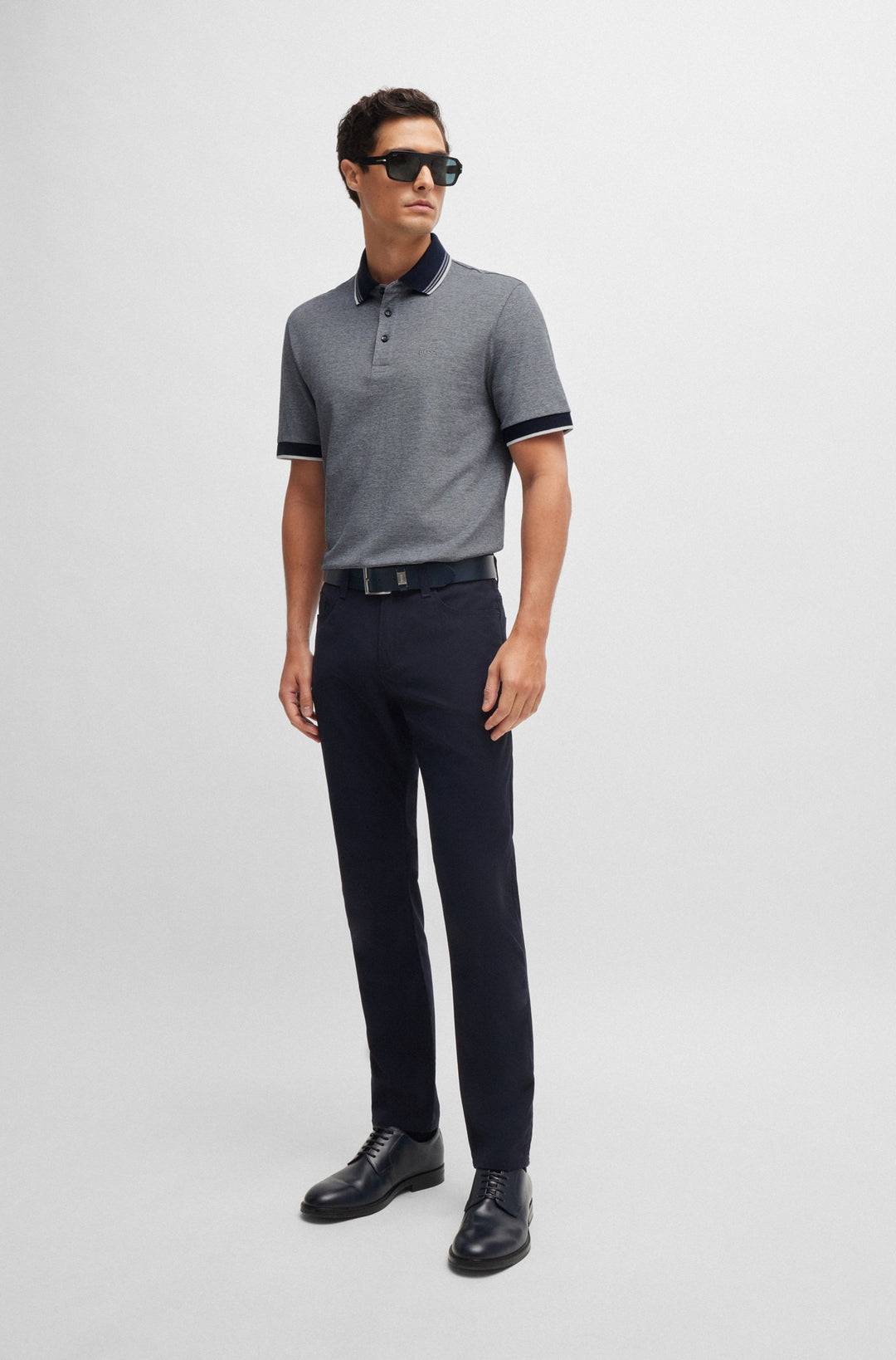 BOSS Polos Regular Fit in Cotton - H-PROUT 141 10262902 01-50521116- Concorde Fashion#color_navy-404