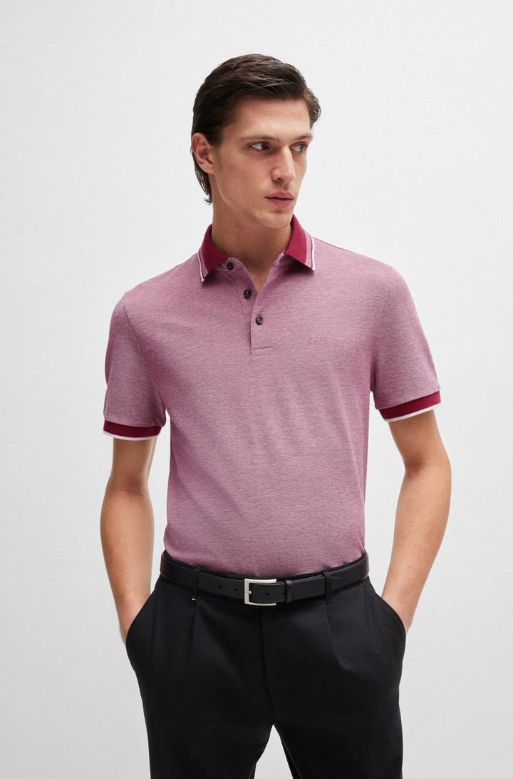BOSS Polos Regular Fit in Cotton - H-PROUT 141 10262902 01-50521116- Concorde Fashion#color_red-605