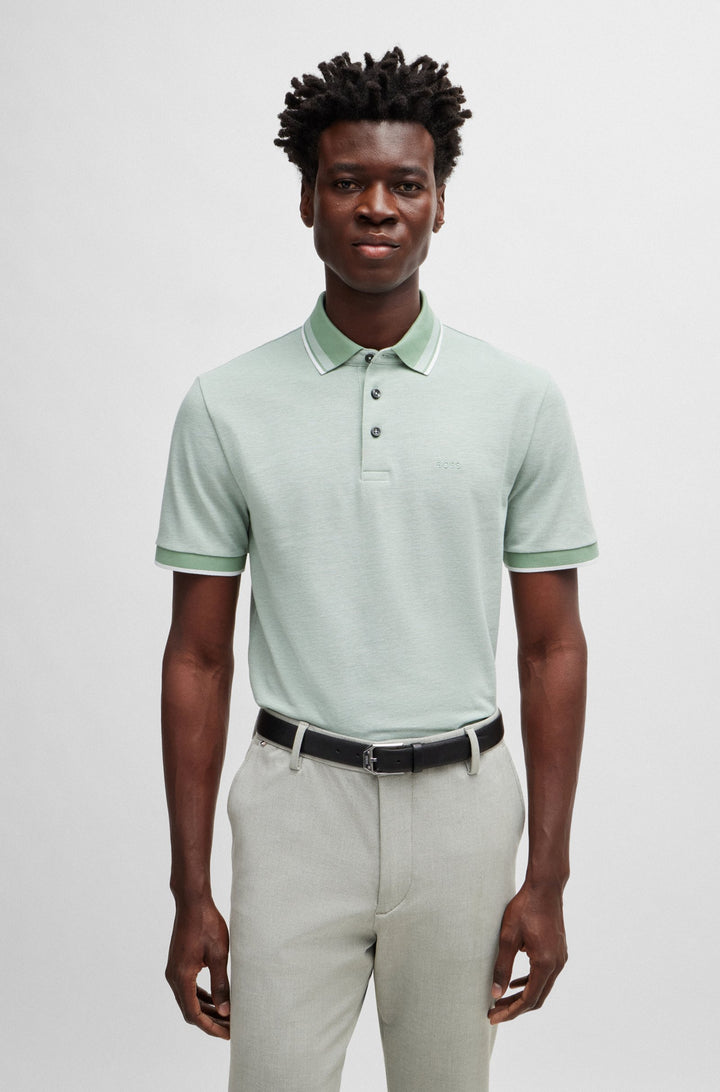 BOSS Polos Regular Fit in Cotton - H-PROUT 141 10262902 01-50521116- Concorde Fashion#color_green-373