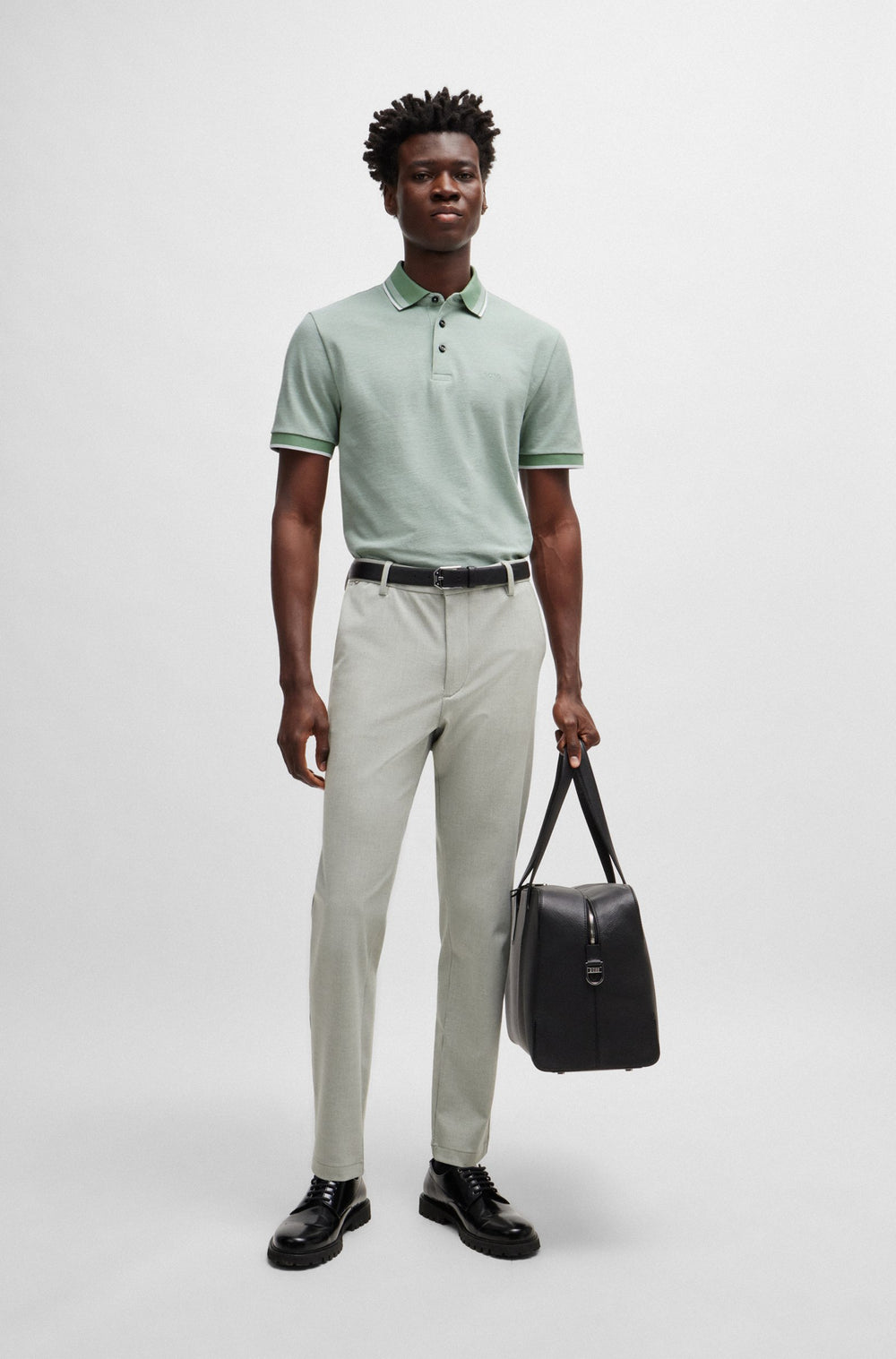 BOSS Polos Regular Fit in Cotton - H-PROUT 141 10262902 01-50521116- Concorde Fashion#color_green-373