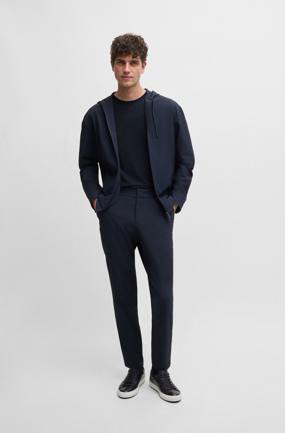 BOSS T-Shirts Slim Fit in Wool Mix - P-TESSLER 62 10262903 01-50518769- Concorde Fashion#color_navy-404