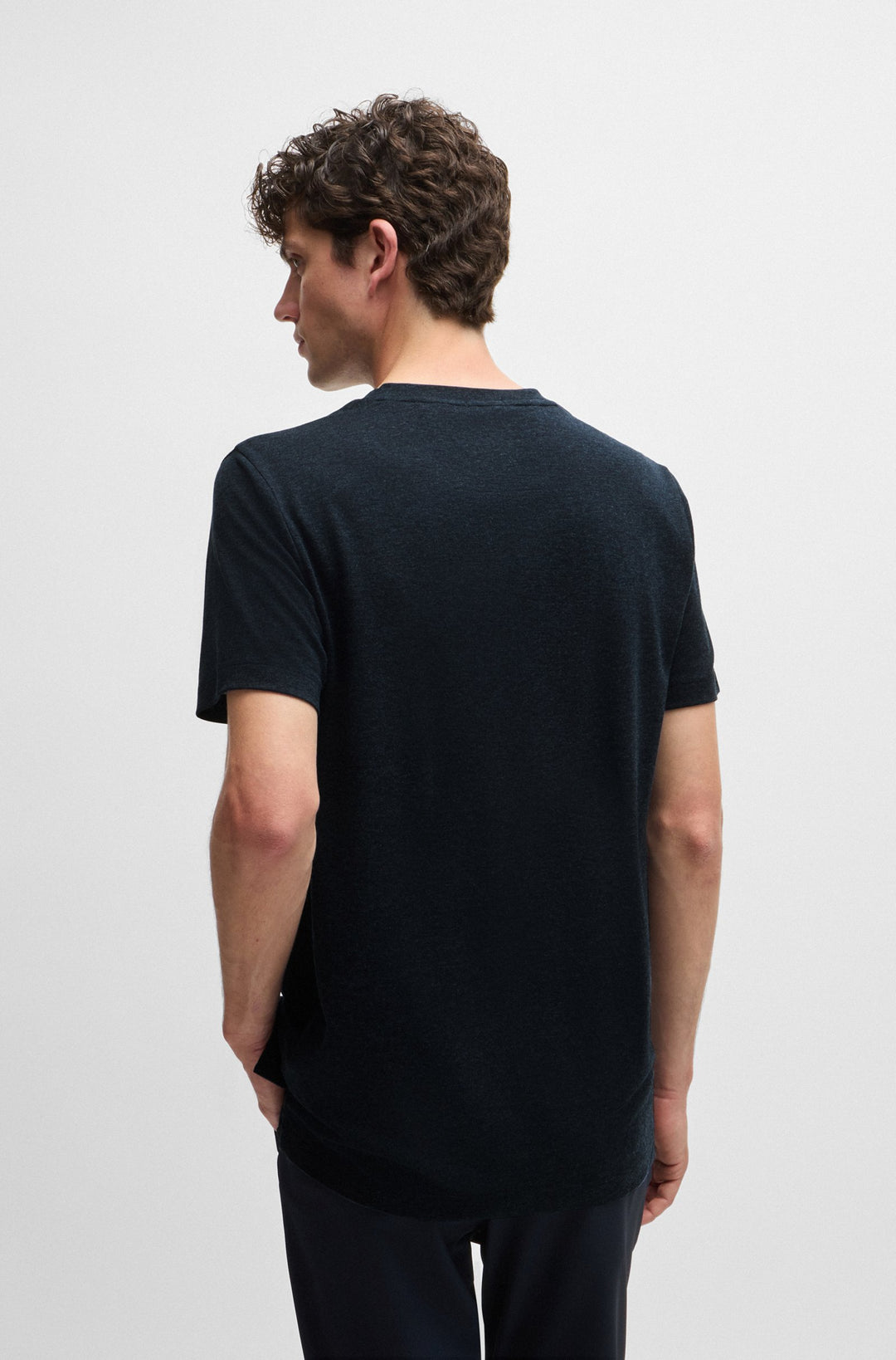 BOSS T-Shirts Slim Fit in Wool Mix - P-TESSLER 62 10262903 01-50518769- Concorde Fashion#color_navy-404