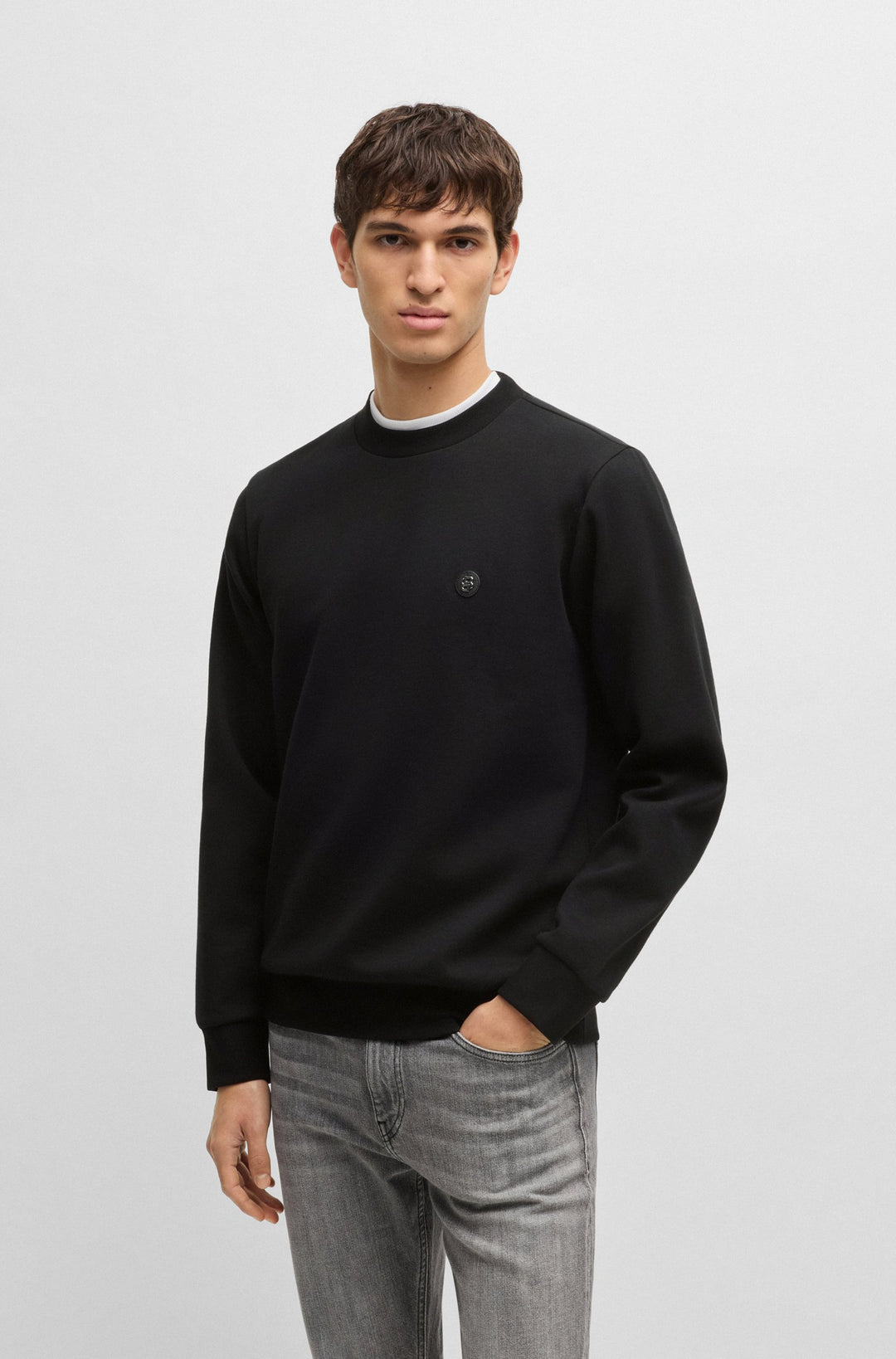 BOSS Sweatshirts Regular Fit in Cotton Mix - C-SHARPE 01 10262912 01-50520302- Concorde Fashion#color_black-001