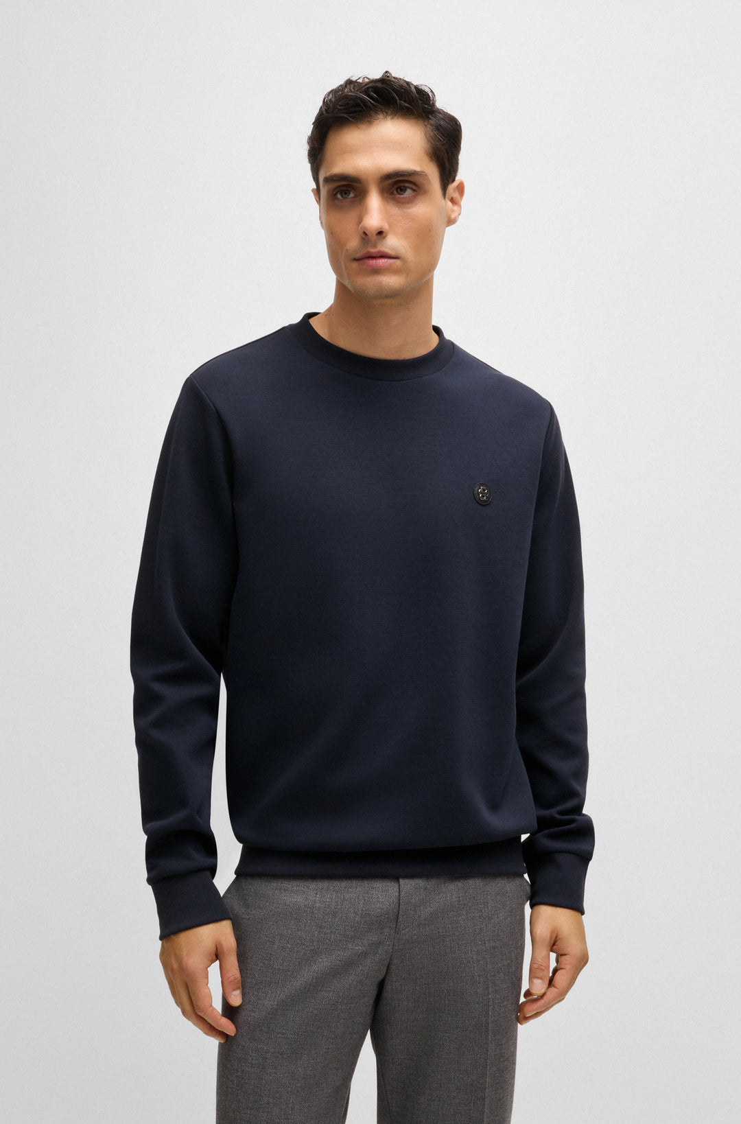 BOSS Sweatshirts Regular Fit in Cotton Mix - C-SHARPE 01 10262912 01-50520302- Concorde Fashion#color_navy-404