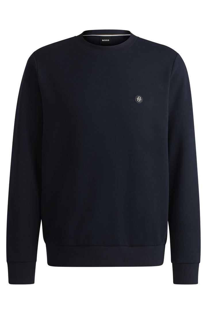 BOSS Sweatshirts Regular Fit in Cotton Mix - C-SHARPE 01 10262912 01-50520302- Concorde Fashion#color_navy-404