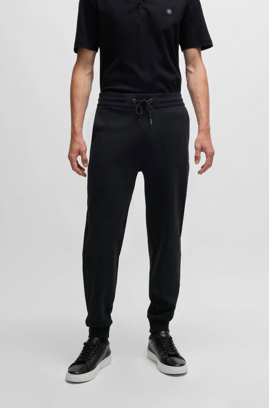 BOSS Jogging Pants Regular Fit in Cotton Mix - C-LOCSIN 01 10262912 01-50520322- Concorde Fashion#color_black-001
