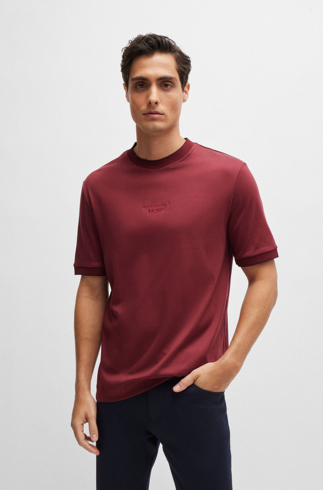BOSS T-Shirts Regular Fit in Cotton - H-THOMPSON 40_PS 10262914 01-50518631- Concorde Fashion#color_red-605