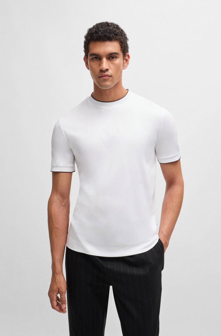 BOSS T-Shirts Regular Fit in Cotton - H-THOMPSON 40_PS 10262914 01-50518631- Concorde Fashion#color_white-100