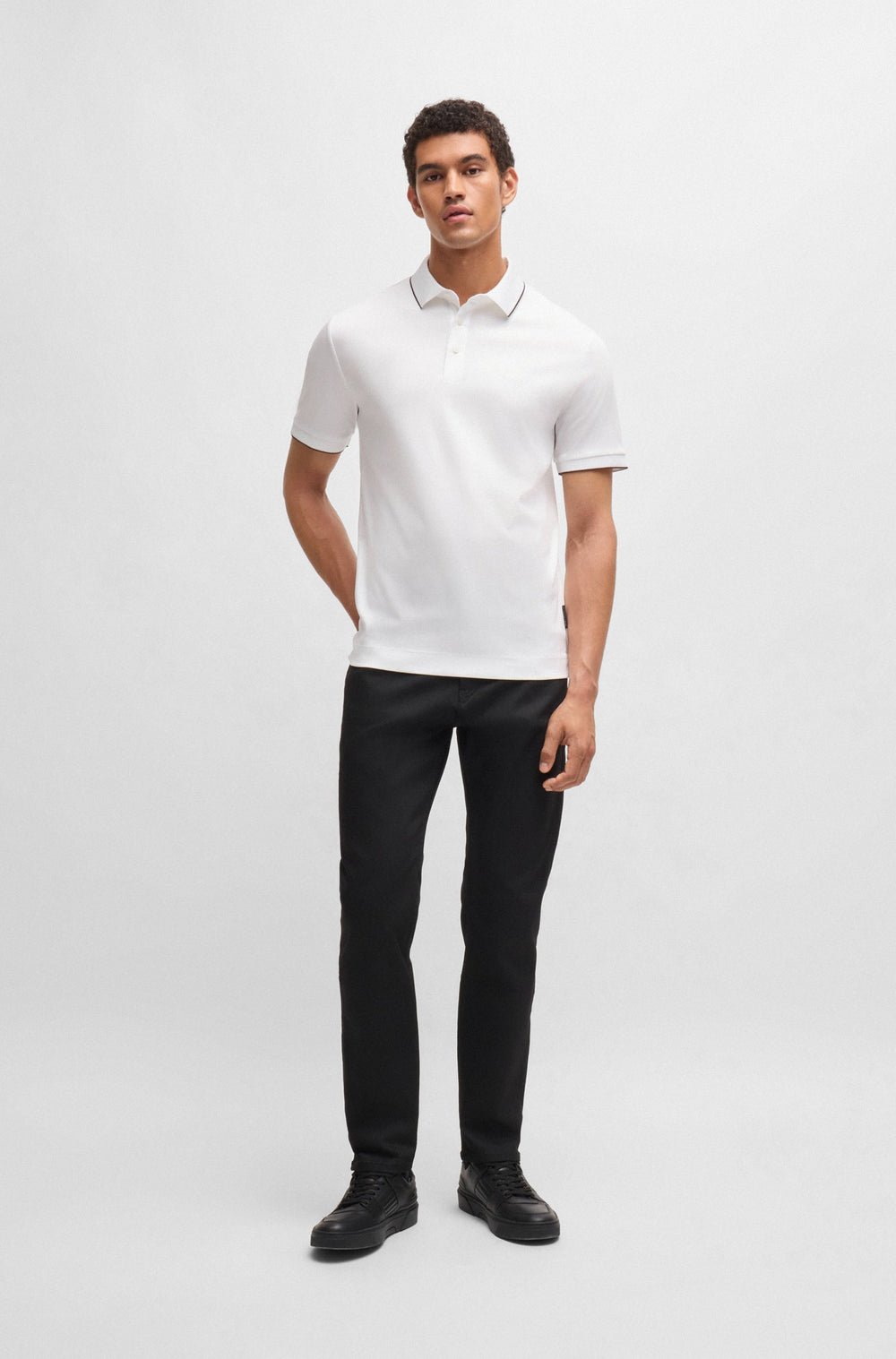 BOSS Polos Regular Fit in Cotton - H-PROUT 400_PS 10262914 01-50519931- Concorde Fashion#color_white-100