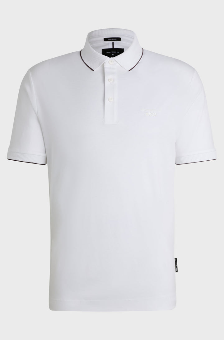 BOSS Polos Regular Fit in Cotton - H-PROUT 400_PS 10262914 01-50519931- Concorde Fashion#color_white-100