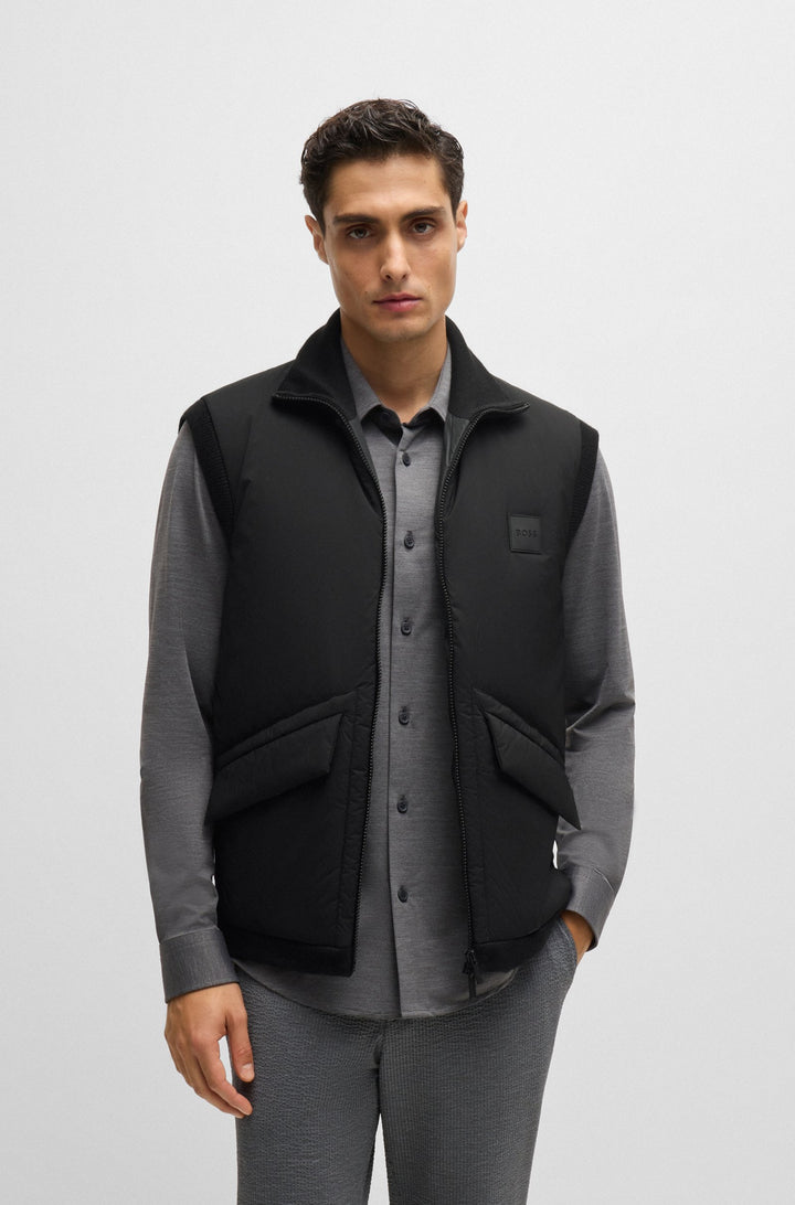 BOSS Vests Regular Fit in Polyester Mix - P-DRAGONE 10262936 01-50522509- Concorde Fashion#color_black-001