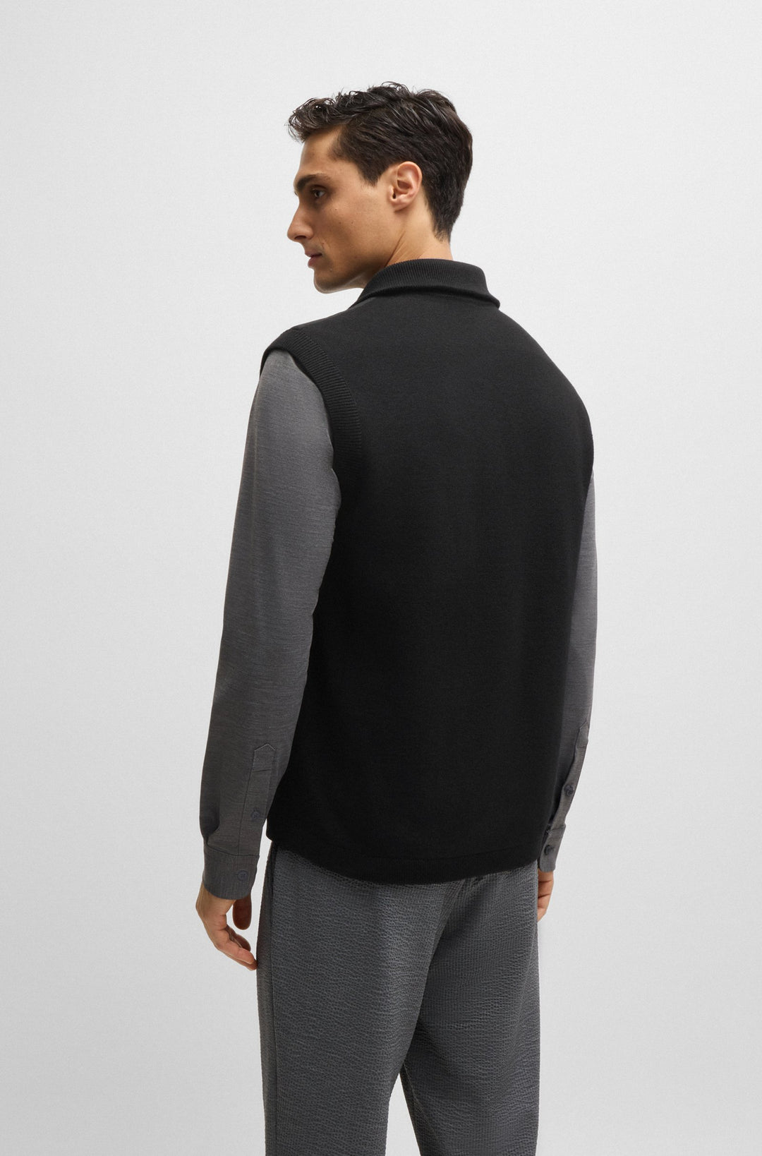 BOSS Vests Regular Fit in Polyester Mix - P-DRAGONE 10262936 01-50522509- Concorde Fashion#color_black-001