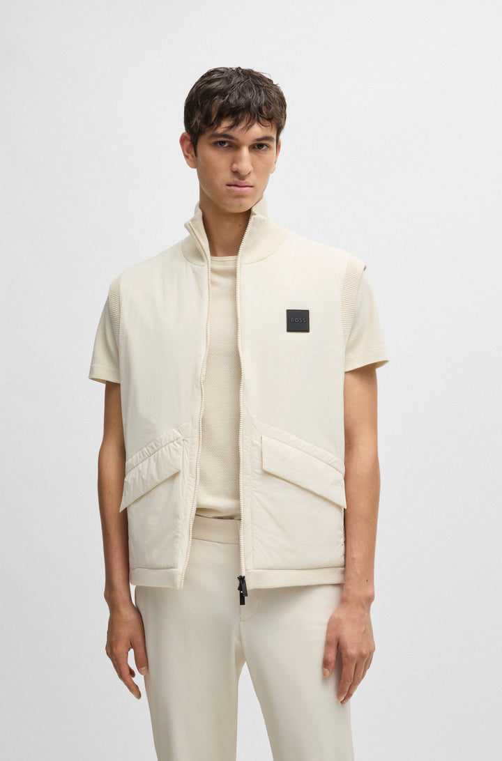 BOSS Vests Regular Fit in Polyester Mix - P-DRAGONE 10262936 01-50522509- Concorde Fashion#color_white-131