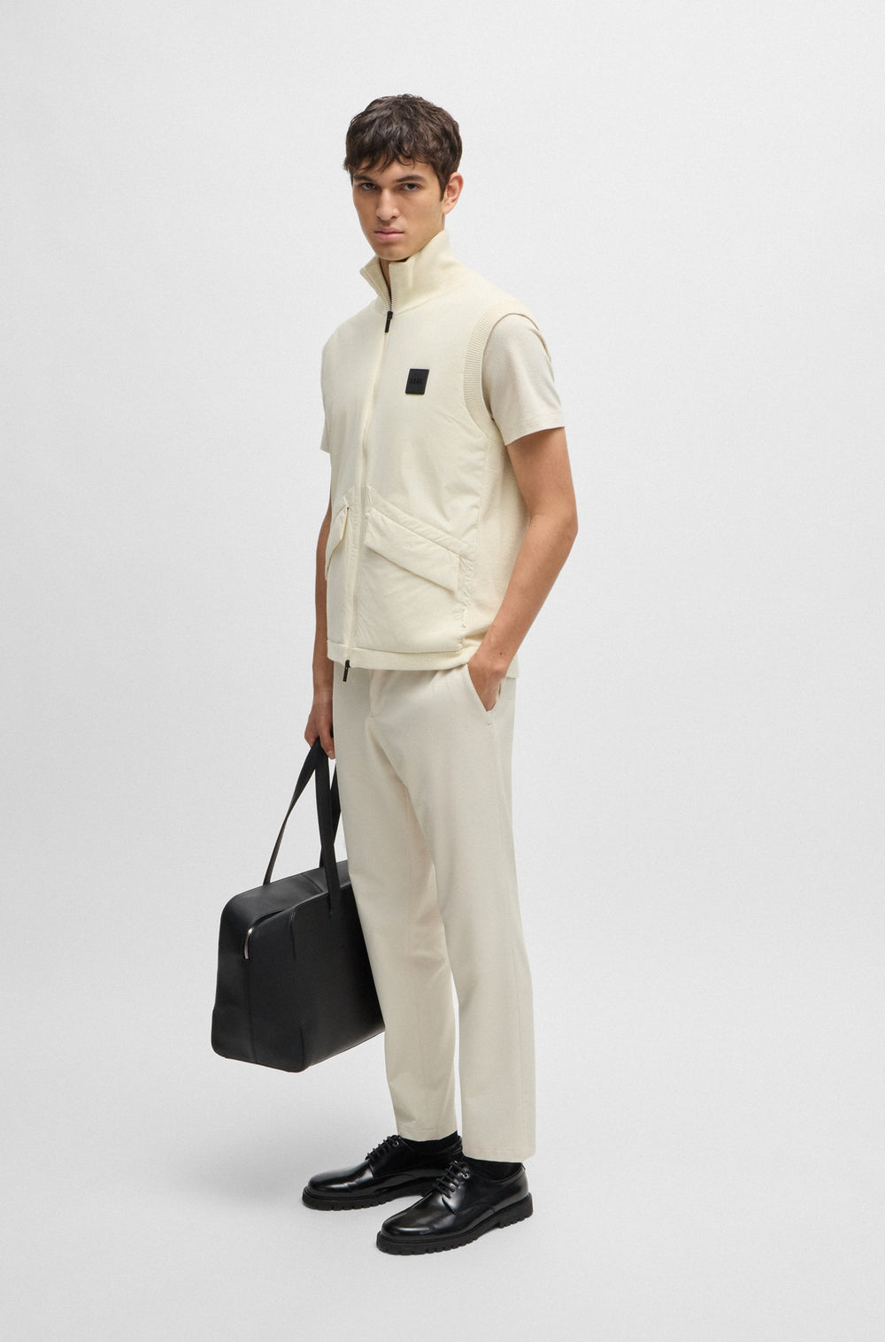 BOSS Vests Regular Fit in Polyester Mix - P-DRAGONE 10262936 01-50522509- Concorde Fashion#color_white-131