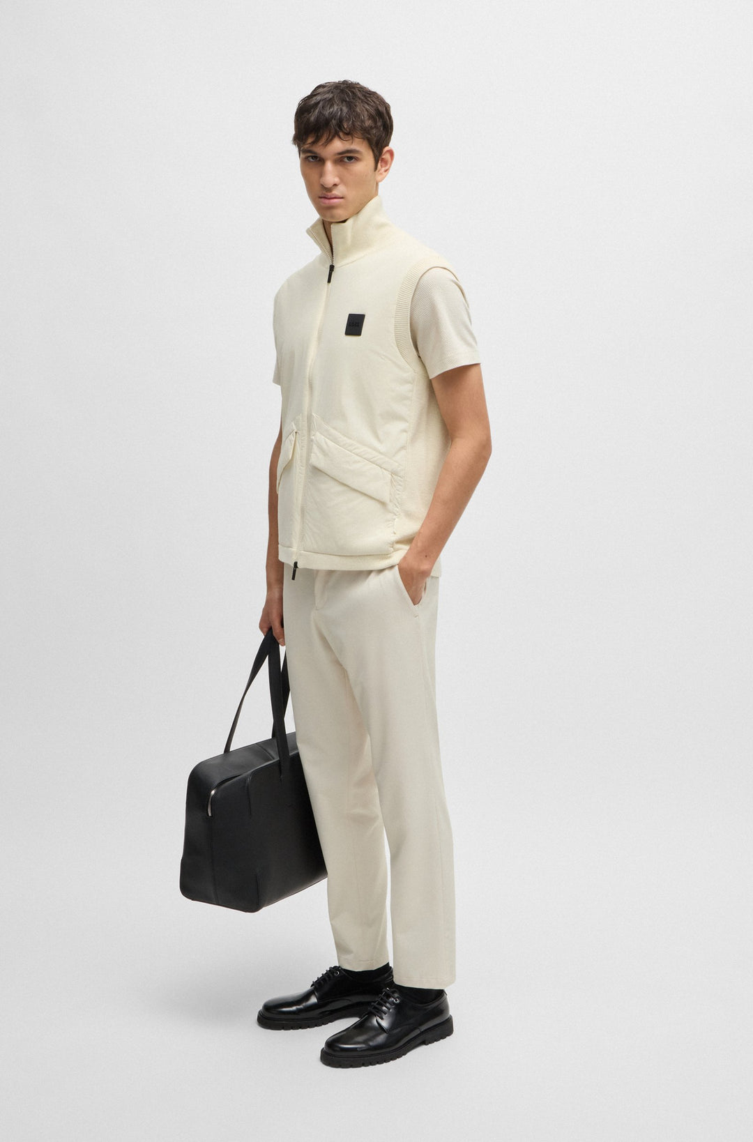 BOSS Vests Regular Fit in Polyester Mix - P-DRAGONE 10262936 01-50522509- Concorde Fashion#color_white-131