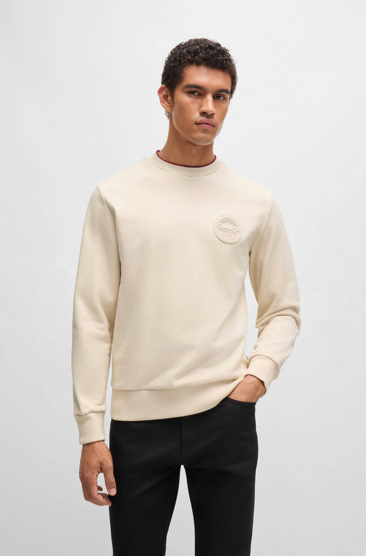 BOSS Sweatshirts Relaxed Fit in Cotton Mix - C-SOLERI 40_PS 10262967 01-50518625- Concorde Fashion#color_white-131