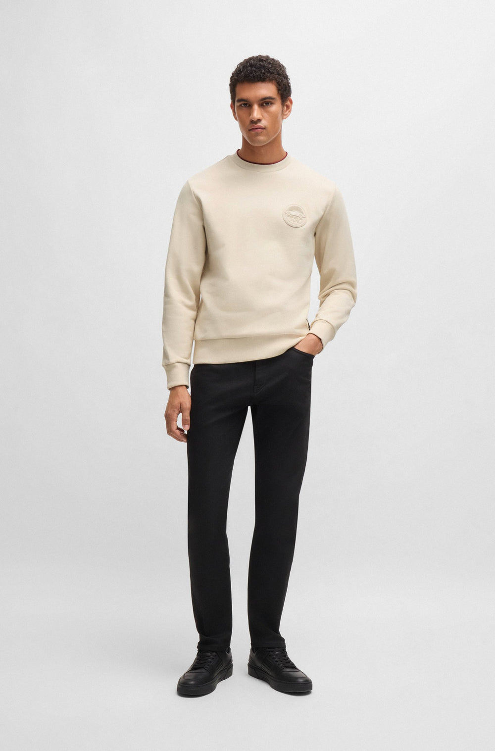BOSS Sweatshirts Relaxed Fit in Cotton Mix - C-SOLERI 40_PS 10262967 01-50518625- Concorde Fashion#color_white-131