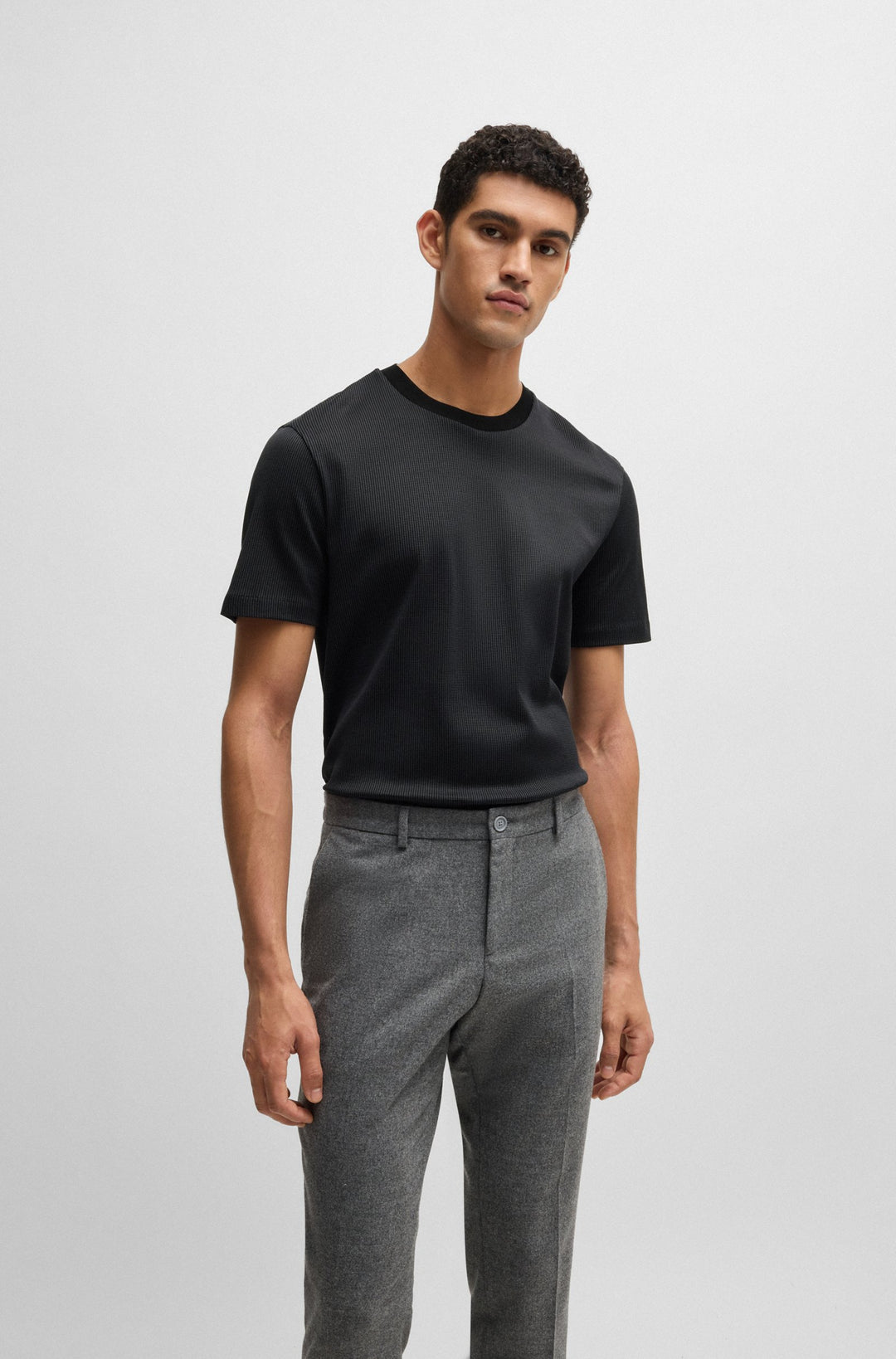 BOSS T-Shirts Regular Fit in Cotton - H-TIBURT 431 10262969 01-50518539- Concorde Fashion#color_black-001