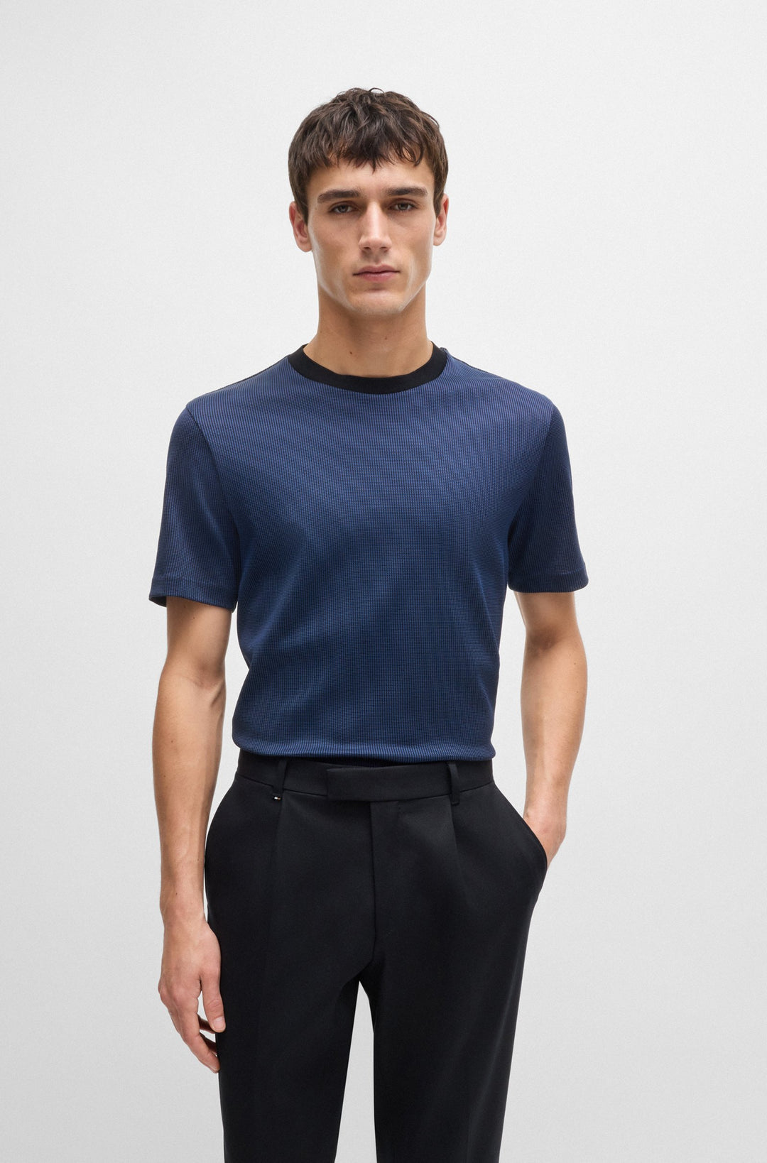 BOSS T-Shirts Regular Fit in Cotton - H-TIBURT 431 10262969 01-50518539- Concorde Fashion#color_navy-404