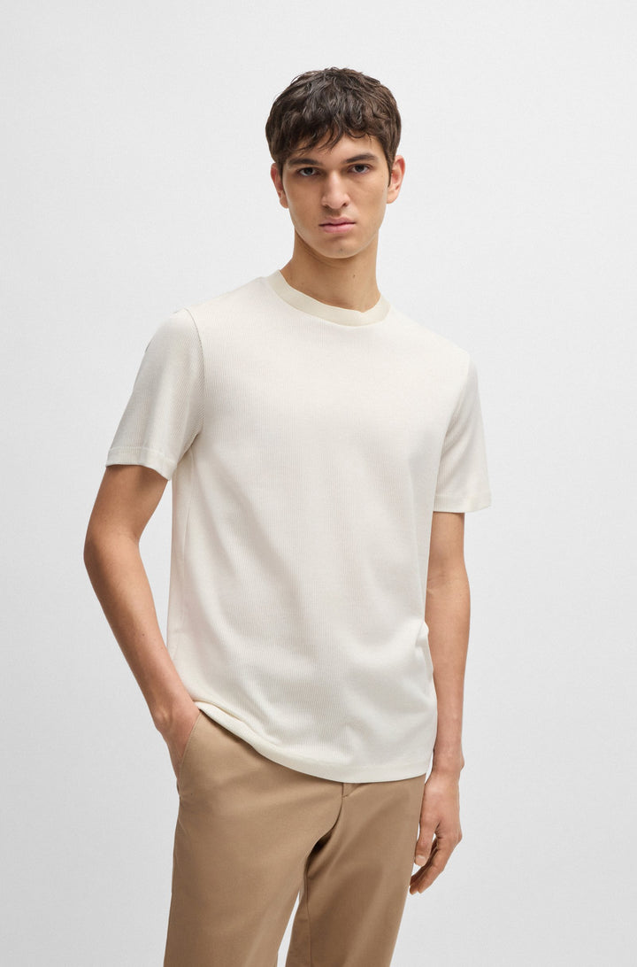 BOSS T-Shirts Regular Fit in Cotton - H-TIBURT 431 10262969 01-50518539- Concorde Fashion#color_white-131