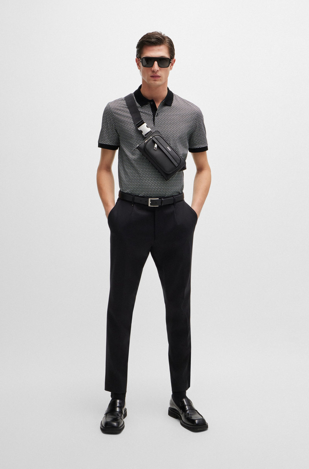 BOSS Polos Regular Fit in Cotton - H-PARLAY 204 10262982 01-50518877- Concorde Fashion#color_black-001
