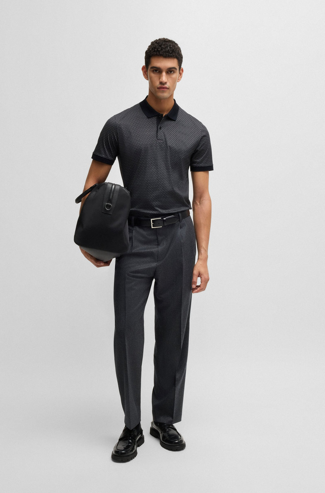BOSS Polos Regular Fit in Cotton - H-PARLAY 204 10262982 01-50518877- Concorde Fashion#color_black-002