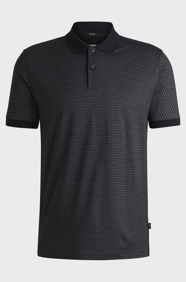 BOSS Polos Regular Fit in Cotton - H-PARLAY 204 10262982 01-50518877- Concorde Fashion#color_black-002