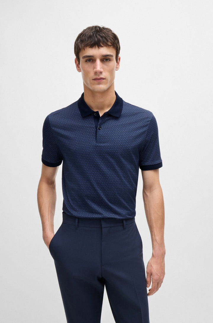 BOSS Polos Regular Fit in Cotton - H-PARLAY 204 10262982 01-50518877- Concorde Fashion#color_navy-404