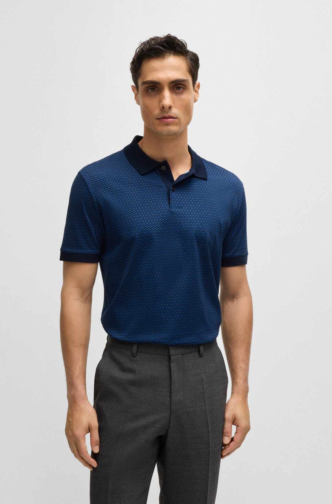 BOSS Polos Regular Fit in Cotton - H-PARLAY 204 10262982 01-50518877- Concorde Fashion#color_navy-405