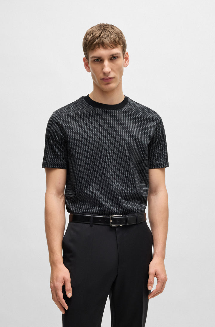 BOSS T-Shirts Regular Fit in Cotton - H-THOMPSON 204 10262982 01-50518883- Concorde Fashion#color_black-002