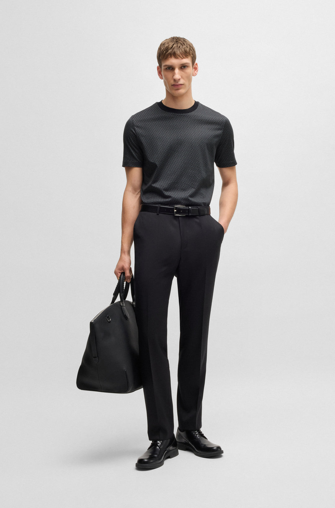 BOSS T-Shirts Regular Fit in Cotton - H-THOMPSON 204 10262982 01-50518883- Concorde Fashion#color_black-002