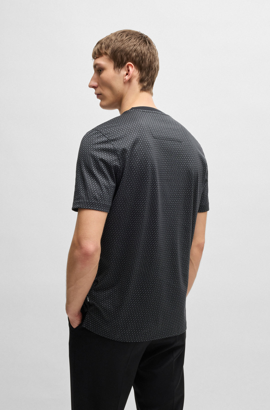 BOSS T-Shirts Regular Fit in Cotton - H-THOMPSON 204 10262982 01-50518883- Concorde Fashion#color_black-002