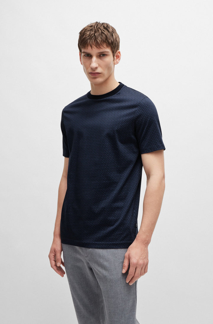 BOSS T-Shirts Regular Fit in Cotton - H-THOMPSON 204 10262982 01-50518883- Concorde Fashion#color_navy-404