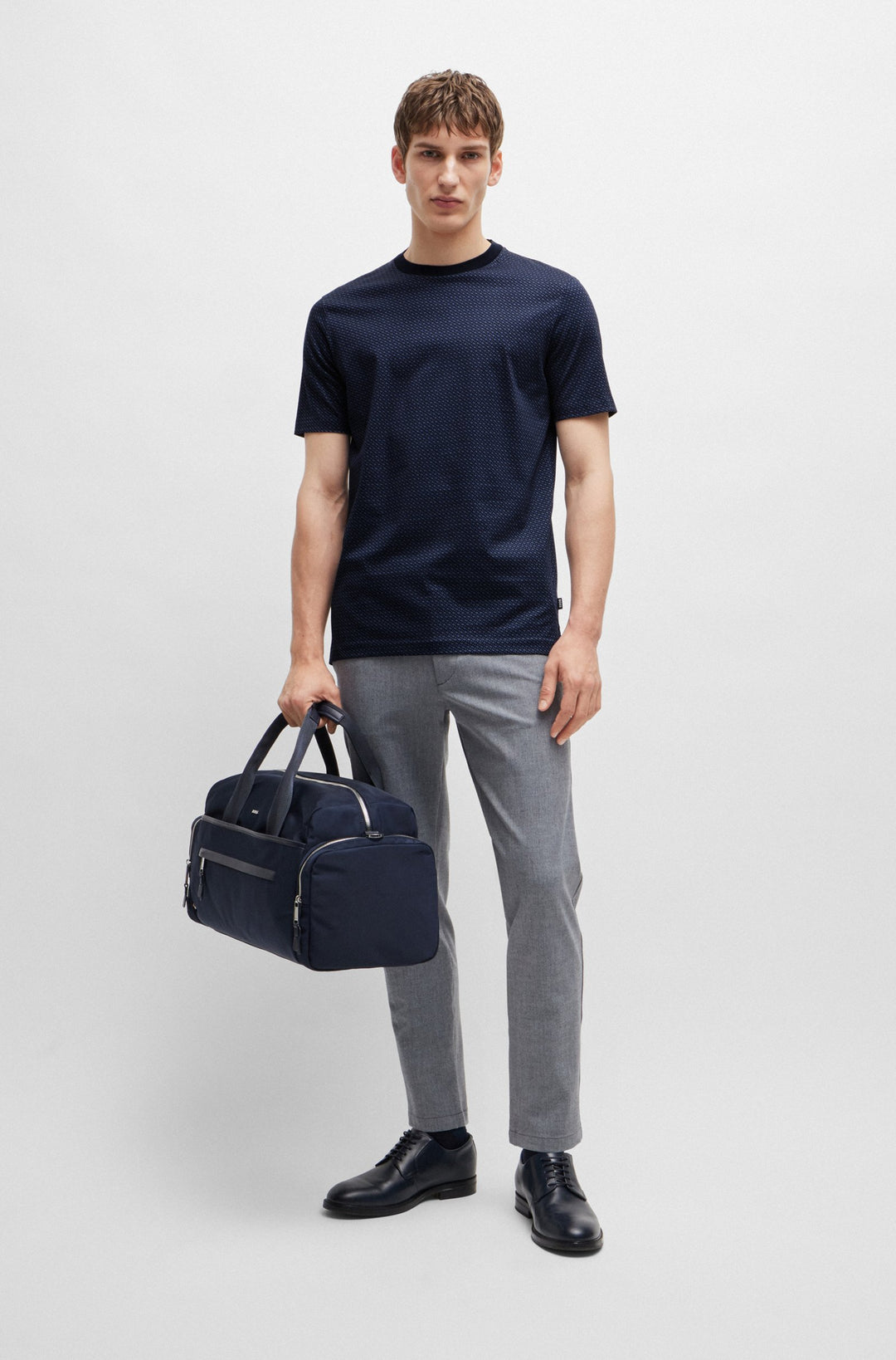 BOSS T-Shirts Regular Fit in Cotton - H-THOMPSON 204 10262982 01-50518883- Concorde Fashion#color_navy-404